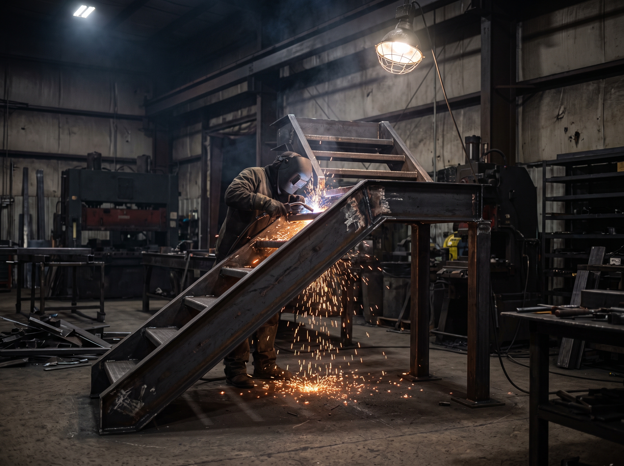 Custom metal fabrication project in progress in a Maricopa County fabrication shop